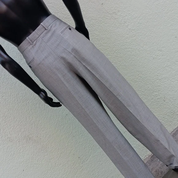 PIERRE BALMAIN MEN'S VINTAGE DOUBLE PLEATED HOUNDSTOOTH LUXURY TROUSERS